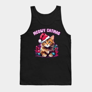 meowy catmas christmas cat Tank Top